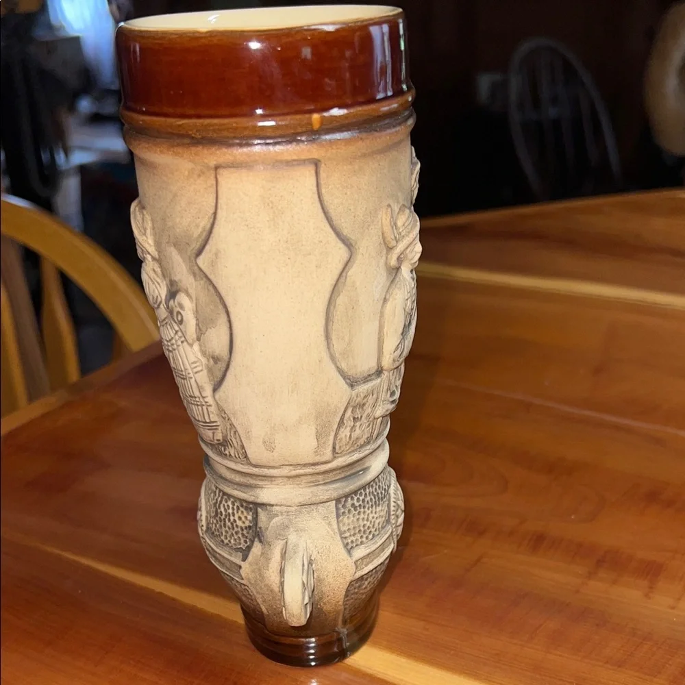 King-Werk Brown Relief German Beer Stein Boot .5 L Made in Germany